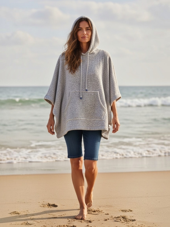 Quiksilver Tops - Quiksilver Heather Gray Hooded Beach Poncho
